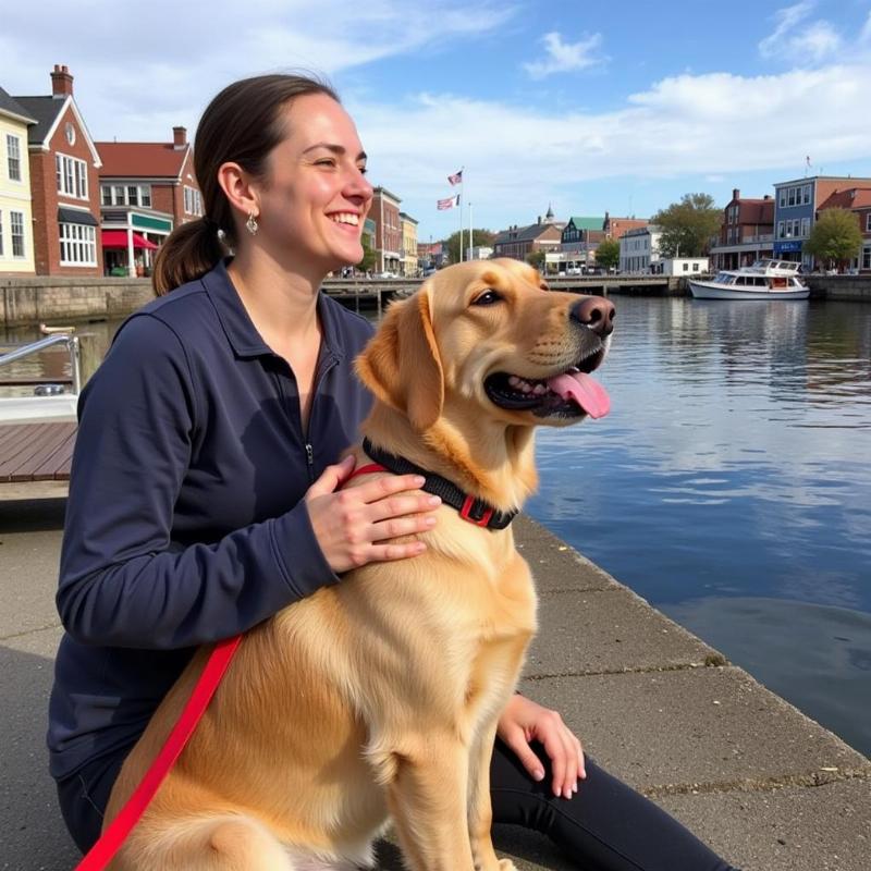 Dog Enjoying the Newburyport Waterfront