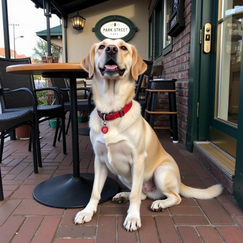 Enjoying a meal with your dog at Park Street Cafe