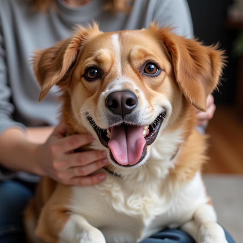 Happy Dog Being Held