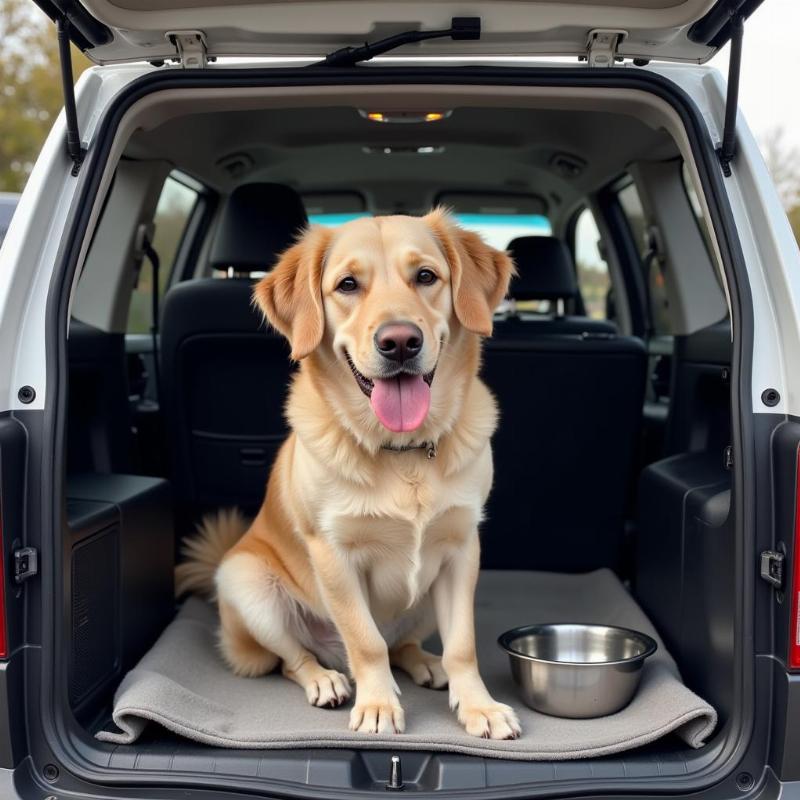 Dog in Airline Approved Travel Crate