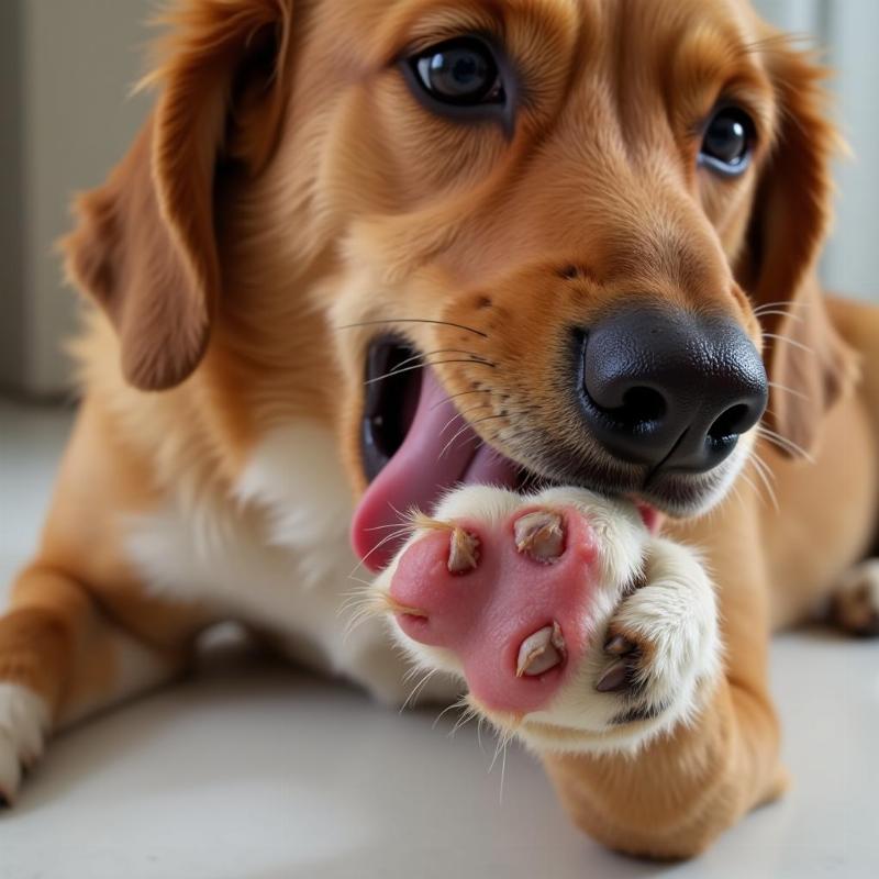 Dog Licking Paw Due to Allergies