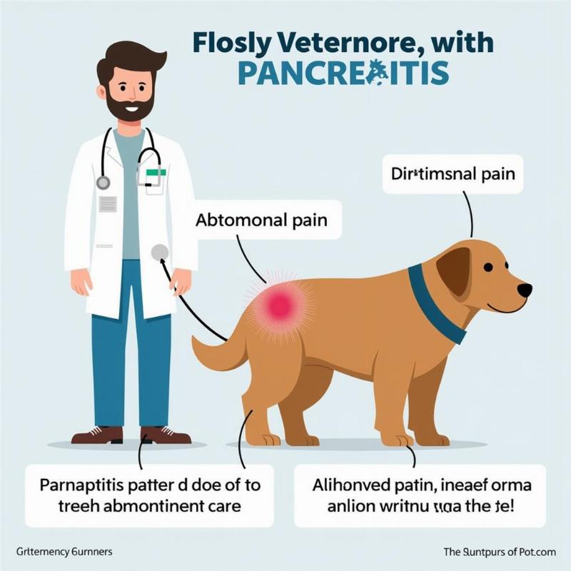 Dog Showing Symptoms of Pancreatitis at the Vet