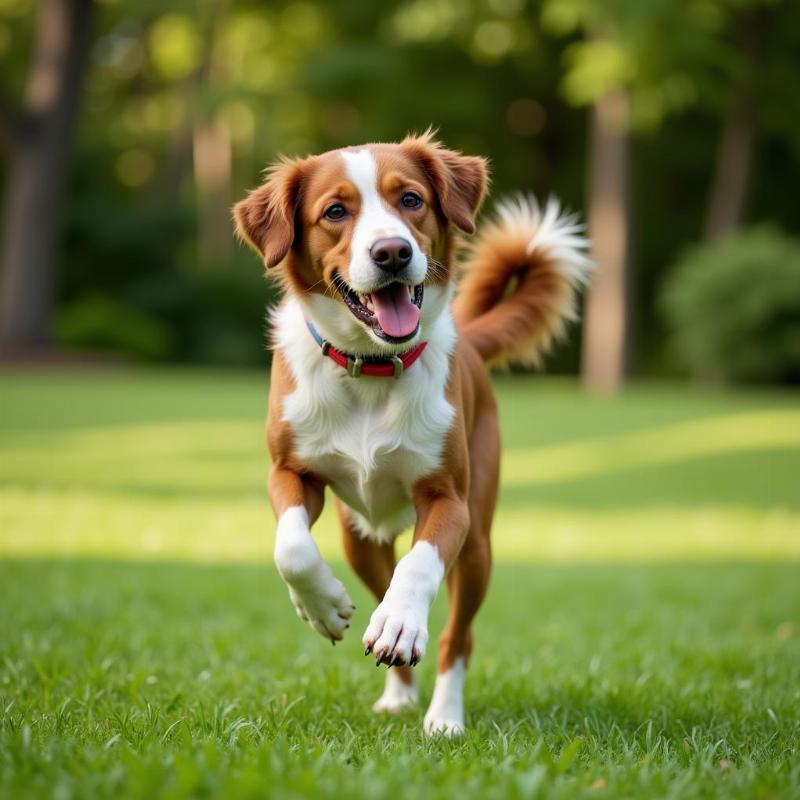 Dog Playing in a Safe Lawn