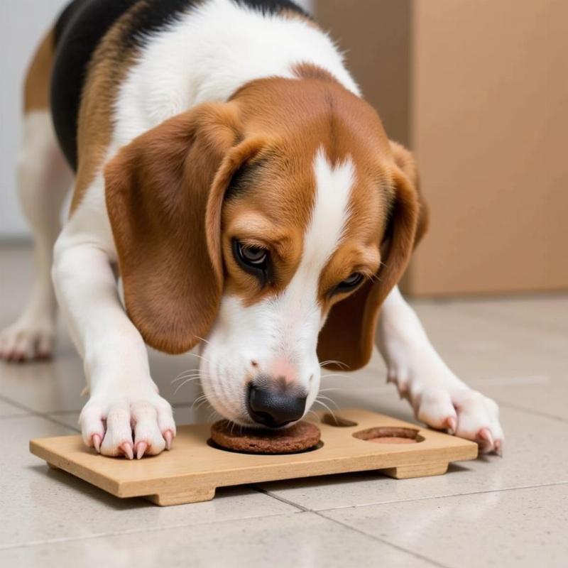 Dog Playing with a Puzzle Toy to Reduce Circling