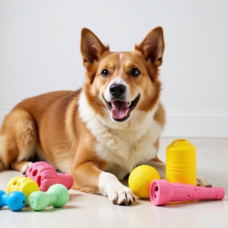 Dog Playing with Safe Chew Toys