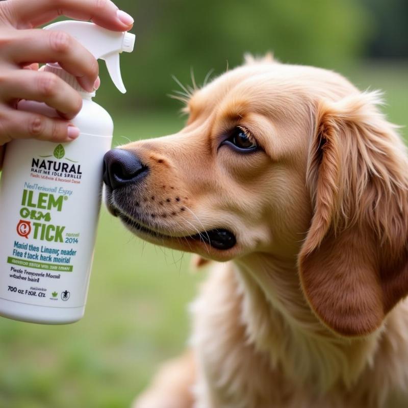 Dog Receiving Natural Flea and Tick Treatment