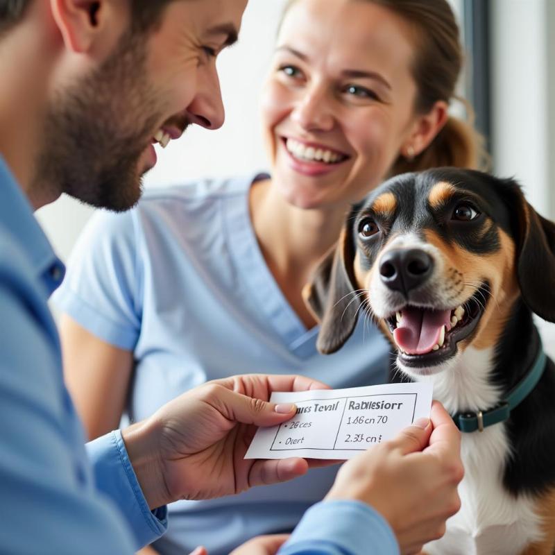 Dog Receiving Rabies Titer Test Results