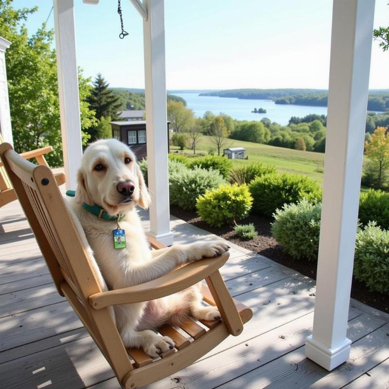 Dog Relaxing at a Maine B&B