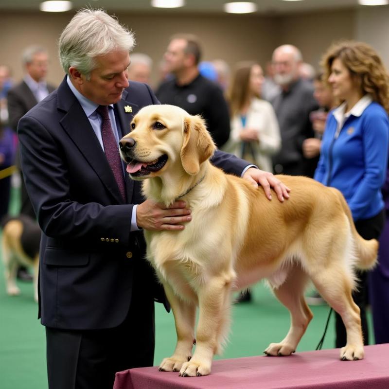 Dog show judging in Des Moines Iowa