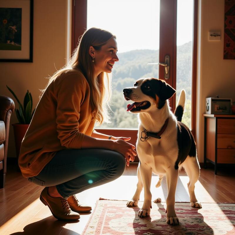 Dog Sitter Meeting a Dog in Santa Fe