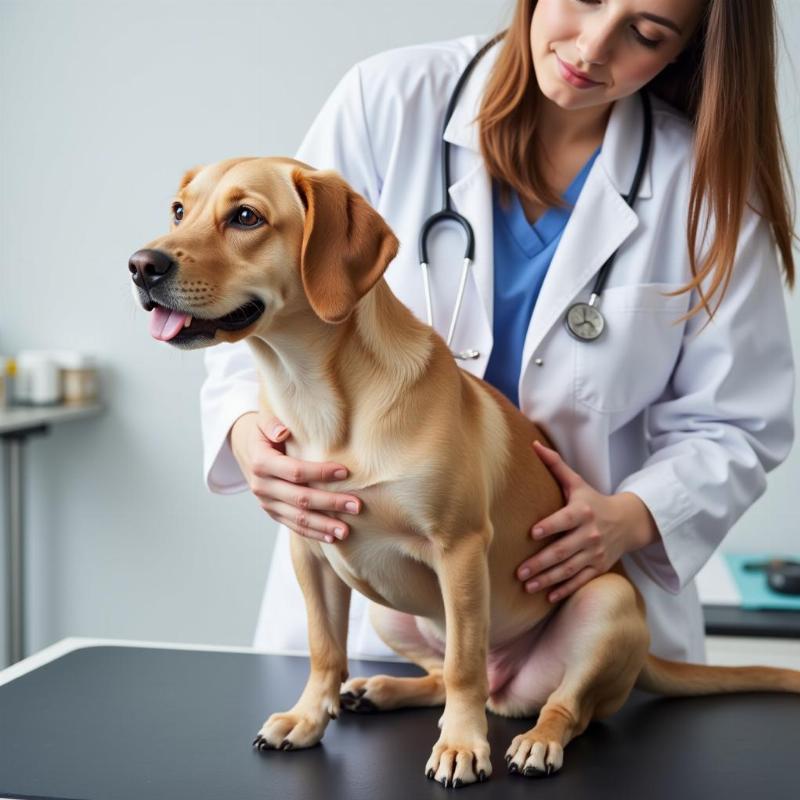 Dog Sitting Weird at Vet Visit