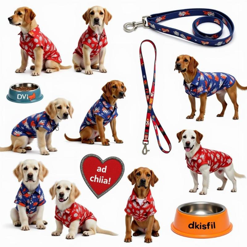 Dog-themed accessories such as collars, leashes, and bowls in the US