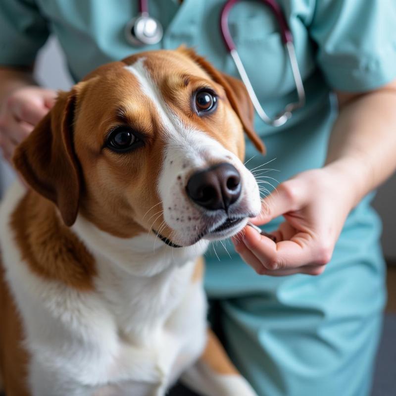 Dog Getting Fine Needle Aspiration