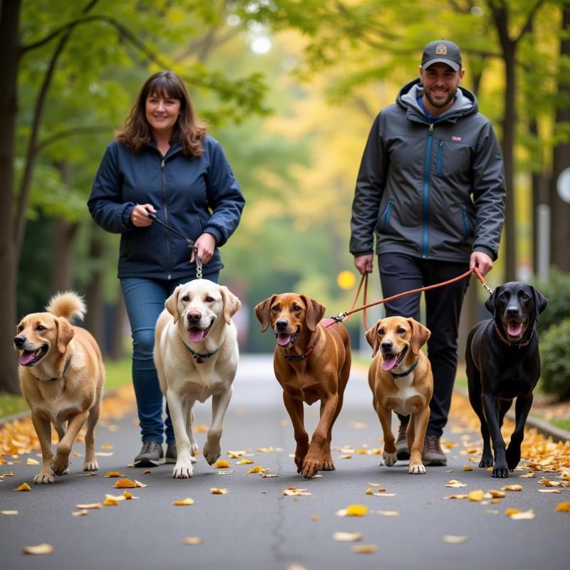 Group Dog Walk in Jamaica Plain