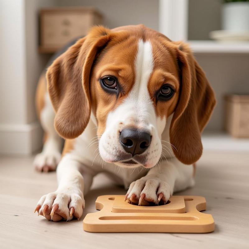 Dog with Treat-Dispensing Toy