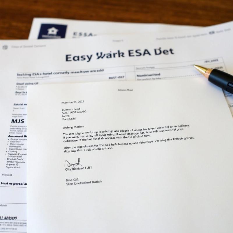 ESA Letter and Hotel Booking Confirmation