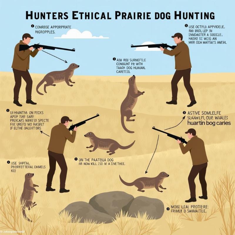 Hunters practicing ethical prairie dog hunting.