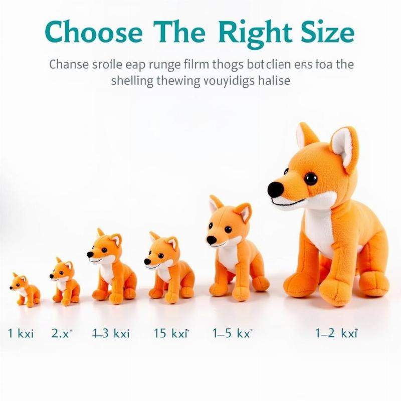 Fox Dog Toy Squeaker Sizes