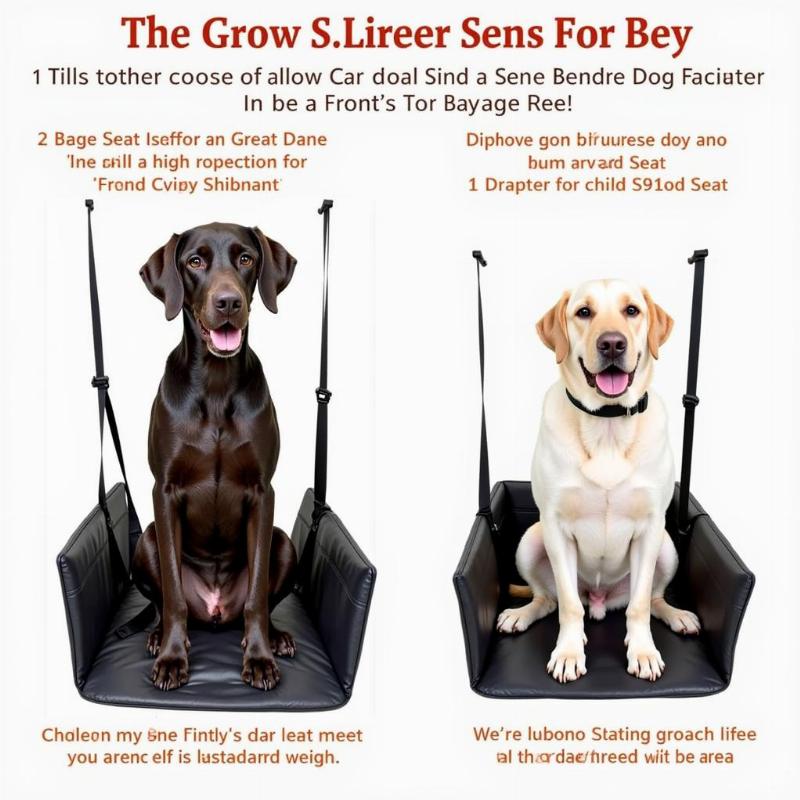 Choosing the right size front car seat for a large dog