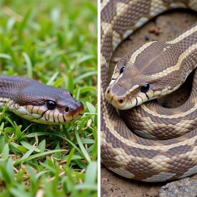 Garter Snake vs Rattlesnake