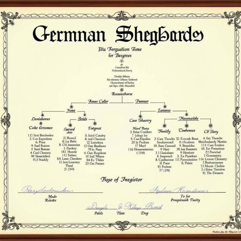 Example of a German Shepherd Pedigree Certificate