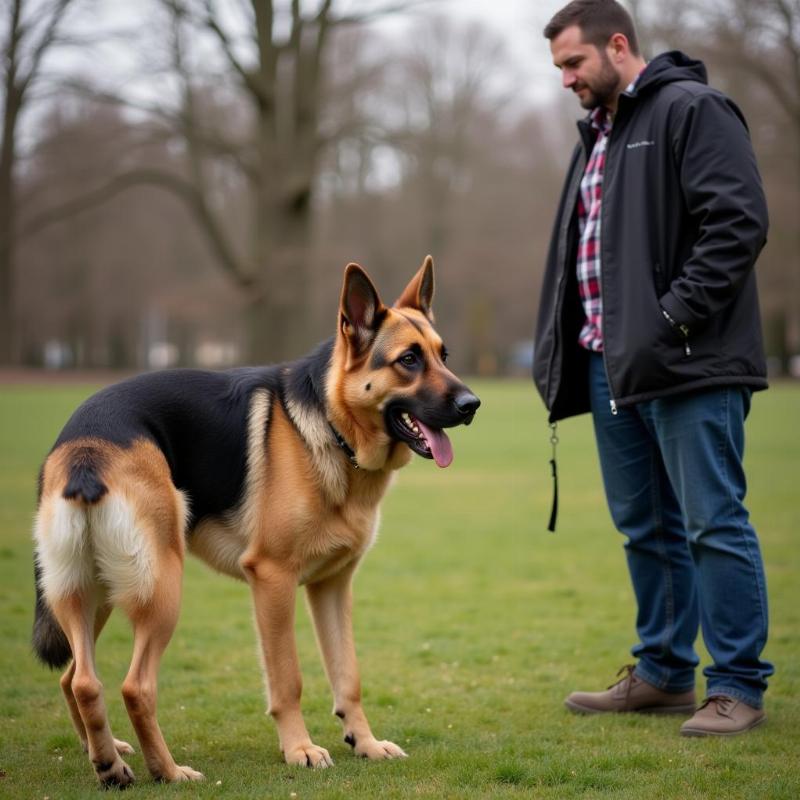 German Shepherd participating in obedience training