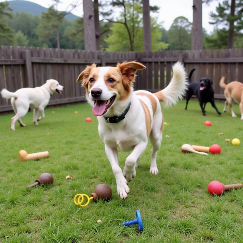 Happy Dog Playing at Mount Pleasant Dog Boarding