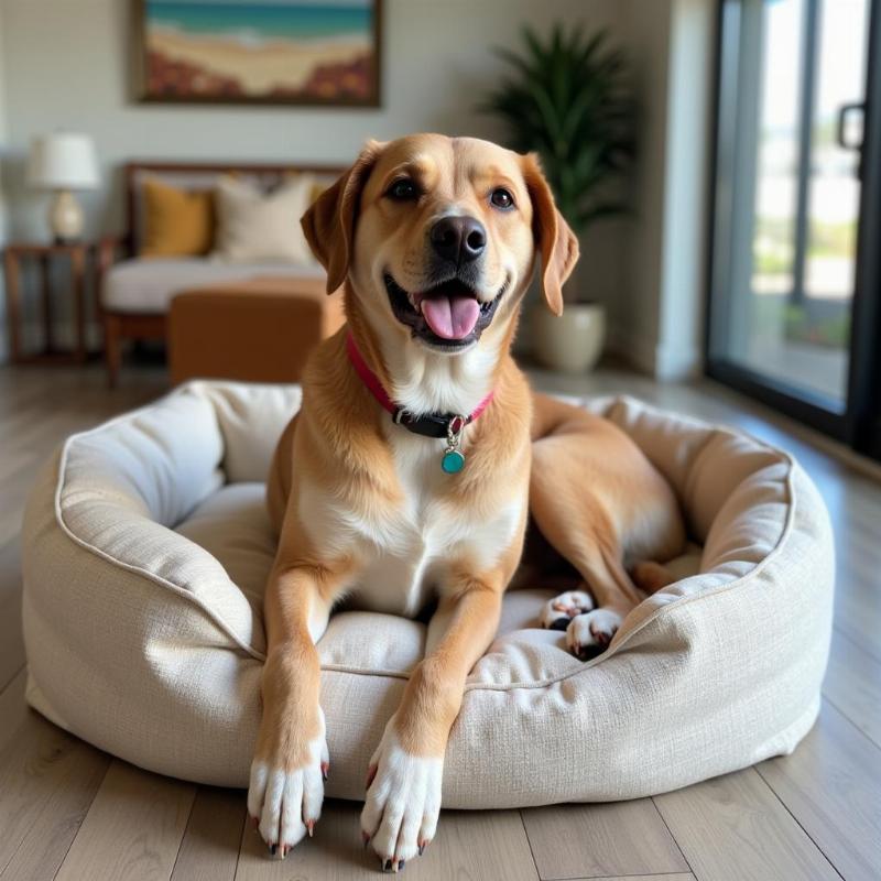 Happy dog at a Vero Beach boarding facility