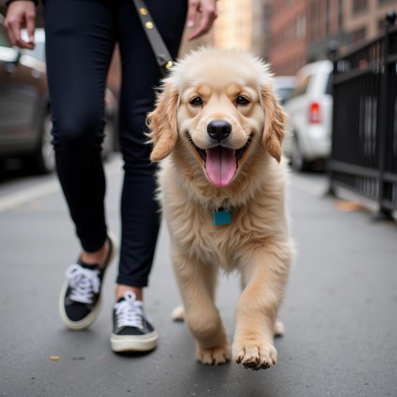 A Happy Dog on a Walk