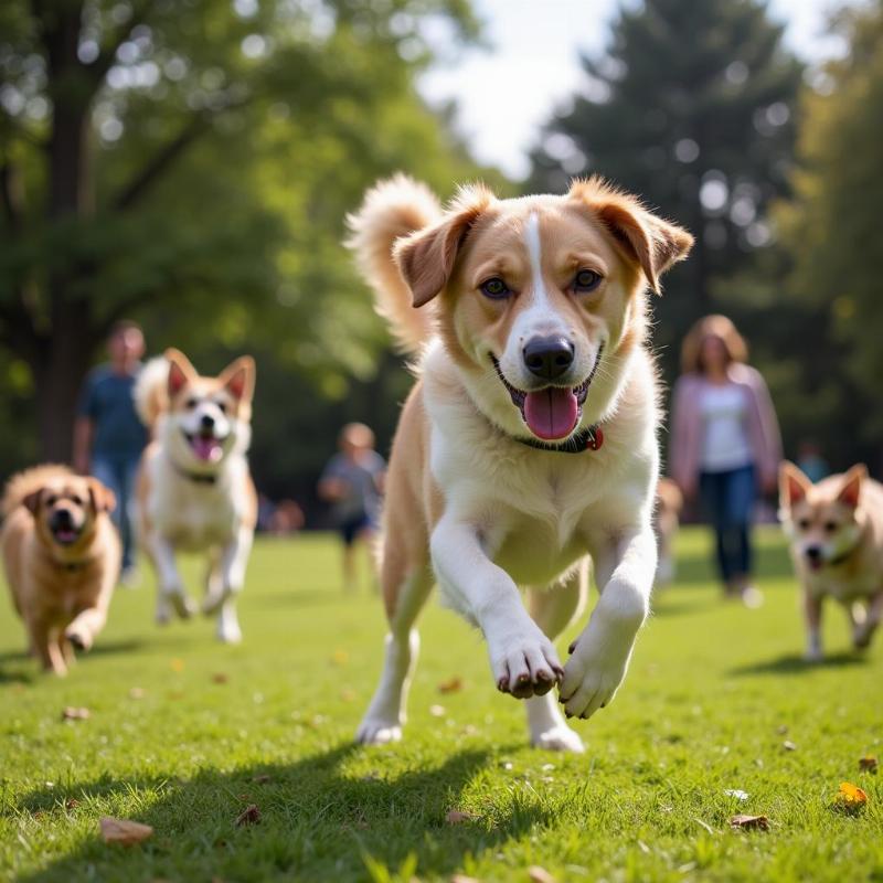 A Happy and Healthy Dog Playing