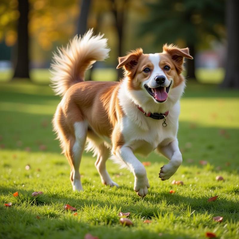 Happy and Healthy Dog Playing