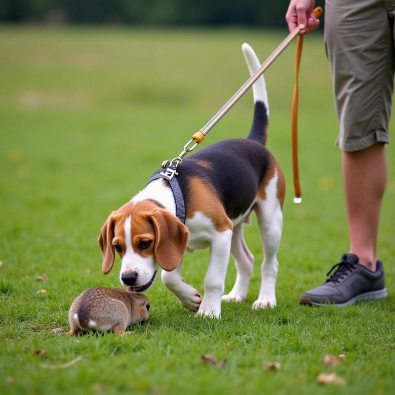 Training a rabbit dog with scent