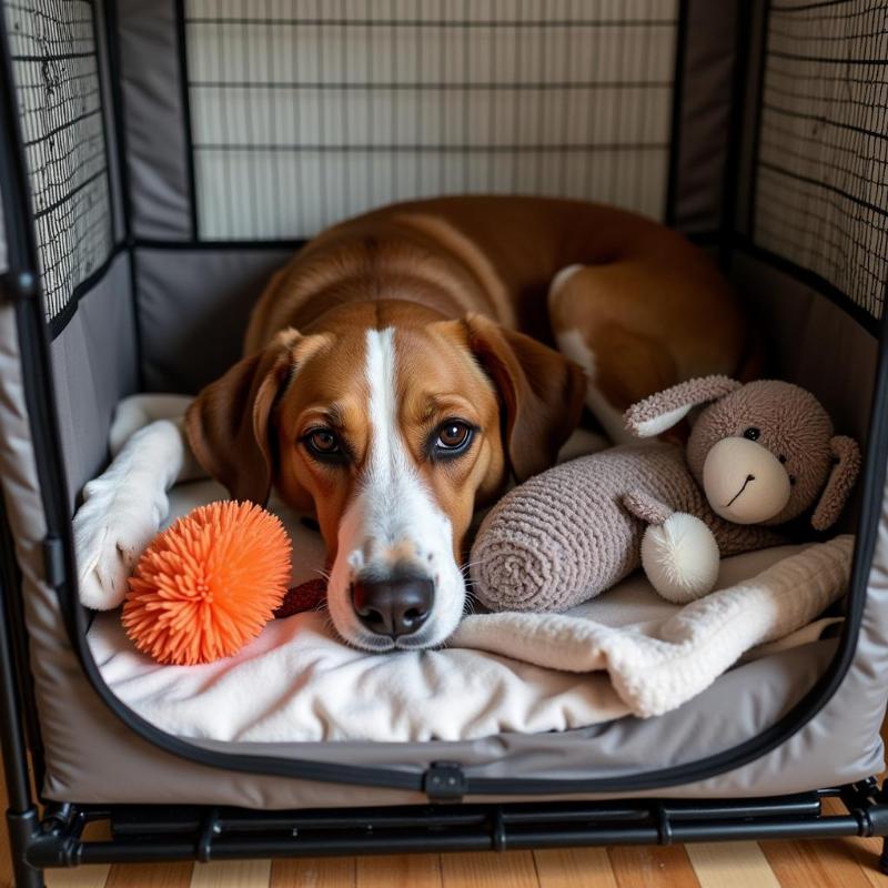 Crate training for dogs left home alone