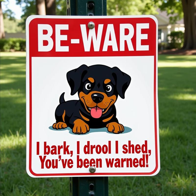 Humorous Rottweiler Sign