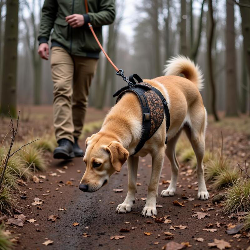 Guide dog to follow deer trail