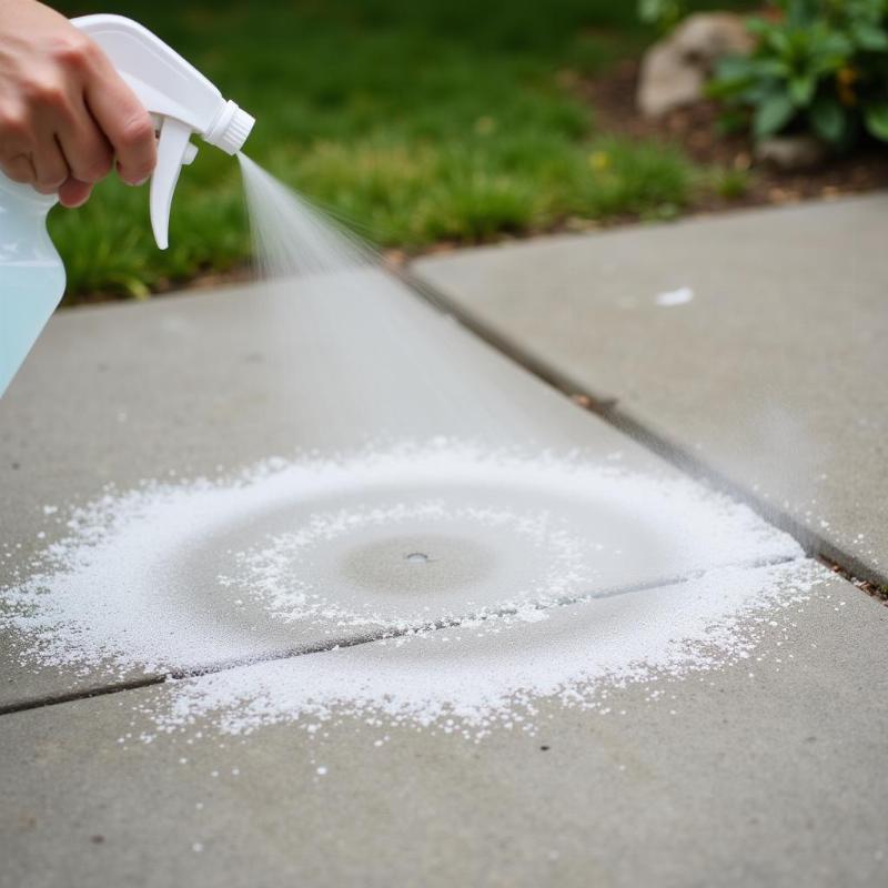 Disinfecting concrete with a disinfectant solution