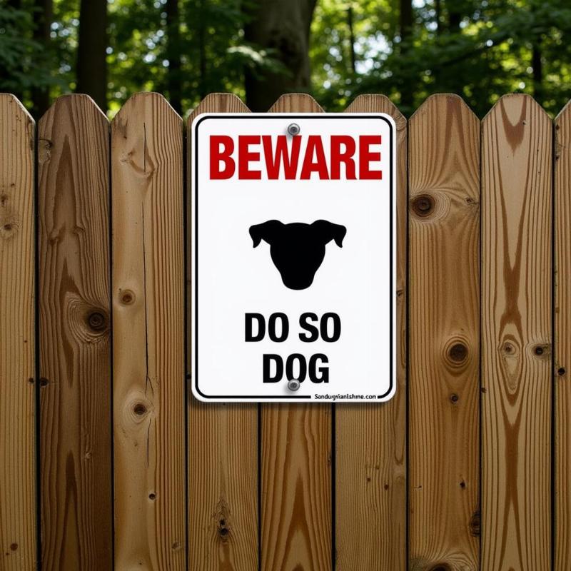 Legal Beware of Dog Sign on a Fence