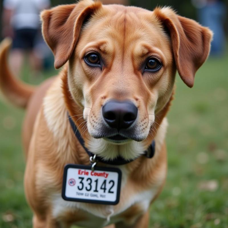 Lost Dog with Erie County License Tag