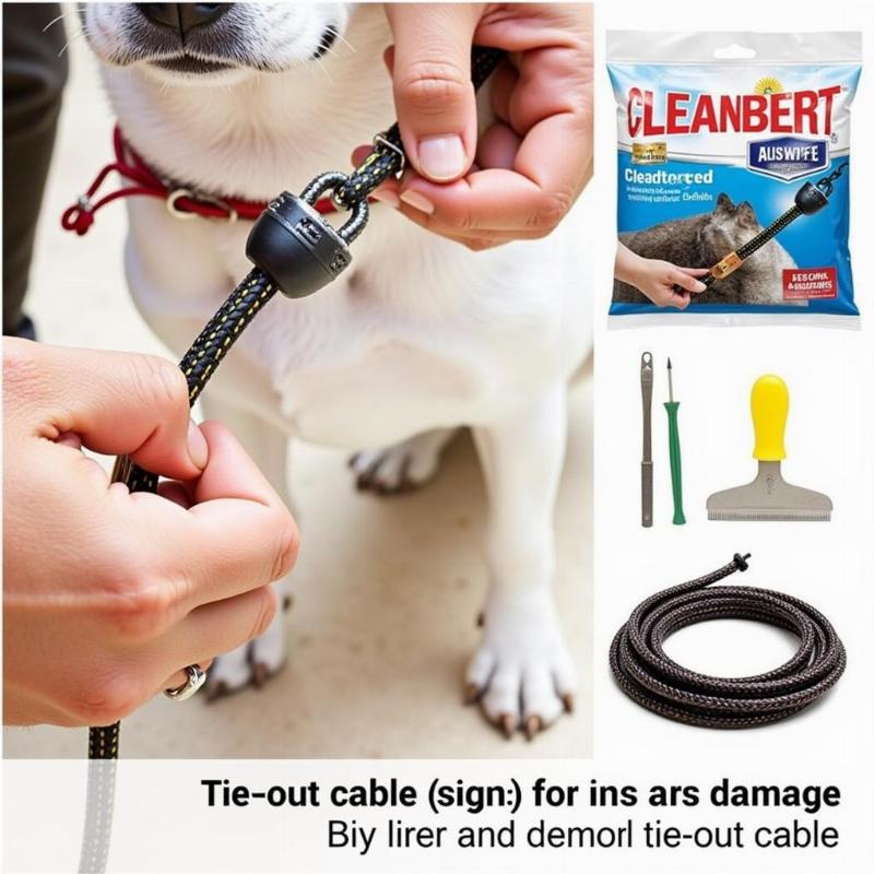 Maintaining a dog tie-out cable