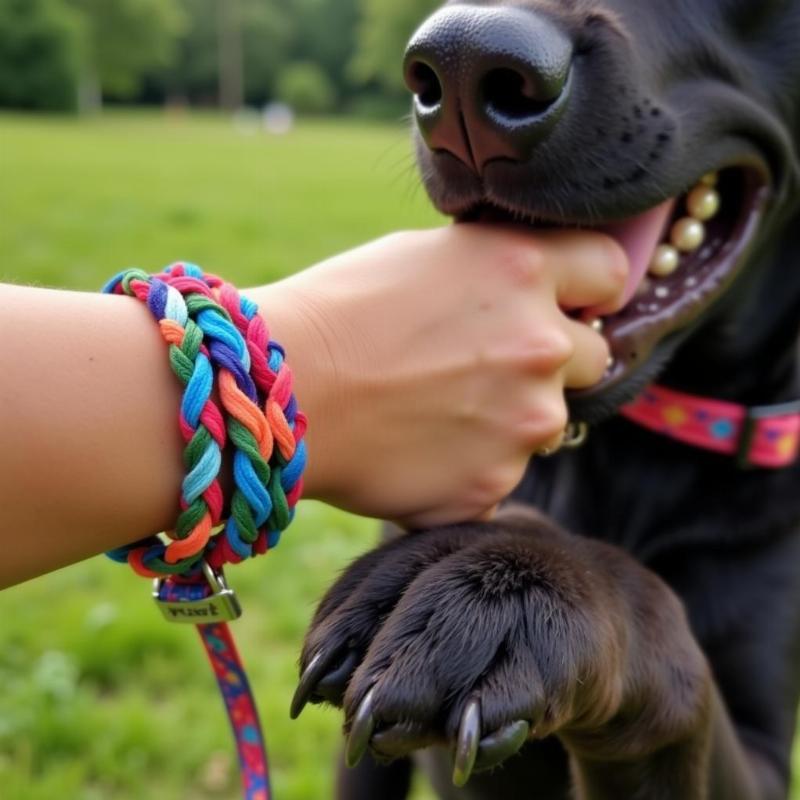 Matching dog collar and friendship bracelet