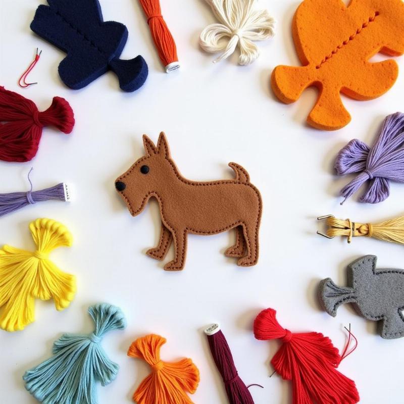 Sewing felt dog Christmas ornaments