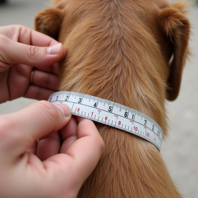 Measuring a Dog's Neck for a Thick Collar