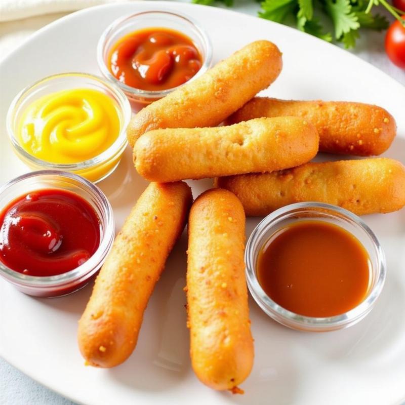 Mini Corn Dogs Dipping Sauces