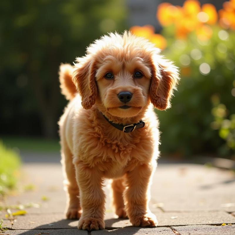 Mini Poodle with a Healthy, Shiny Coat