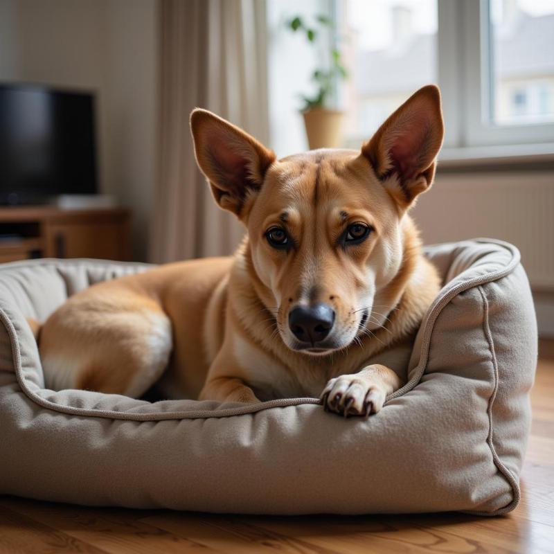 Neutered male dog exhibiting calm behavior