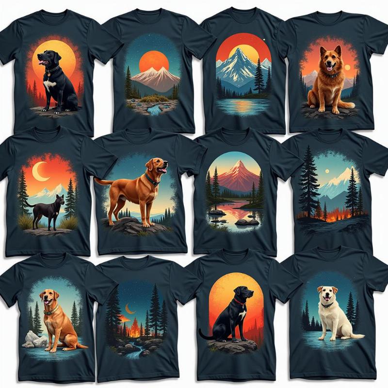 Various The Mountain t-shirt designs for dogs