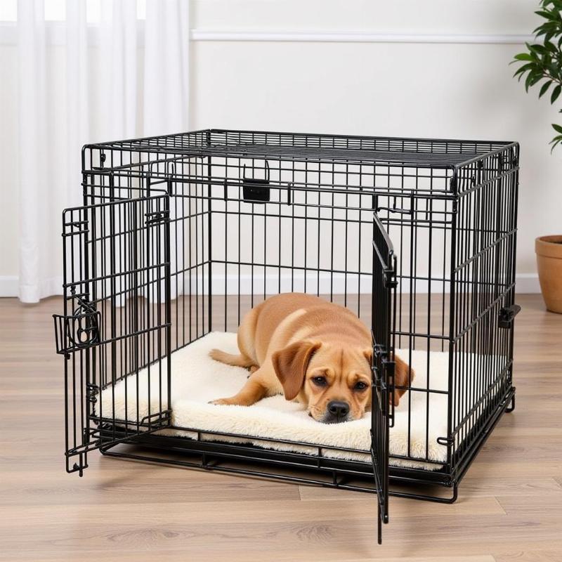 Non-Slip Mat Providing Comfort in a Dog Crate