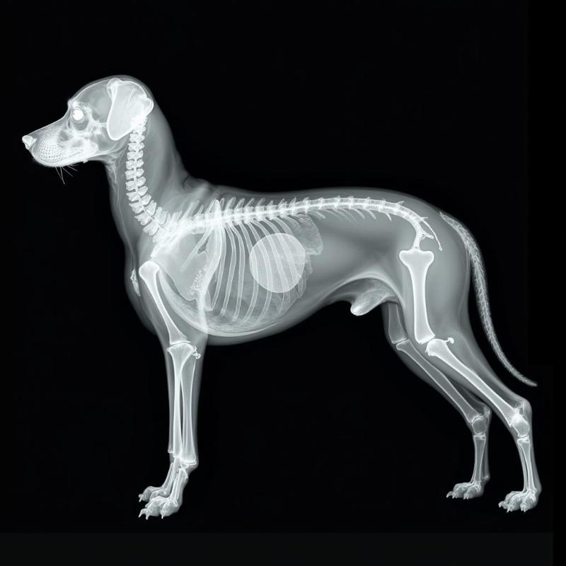 Normal Dog Abdominal X-Ray Example