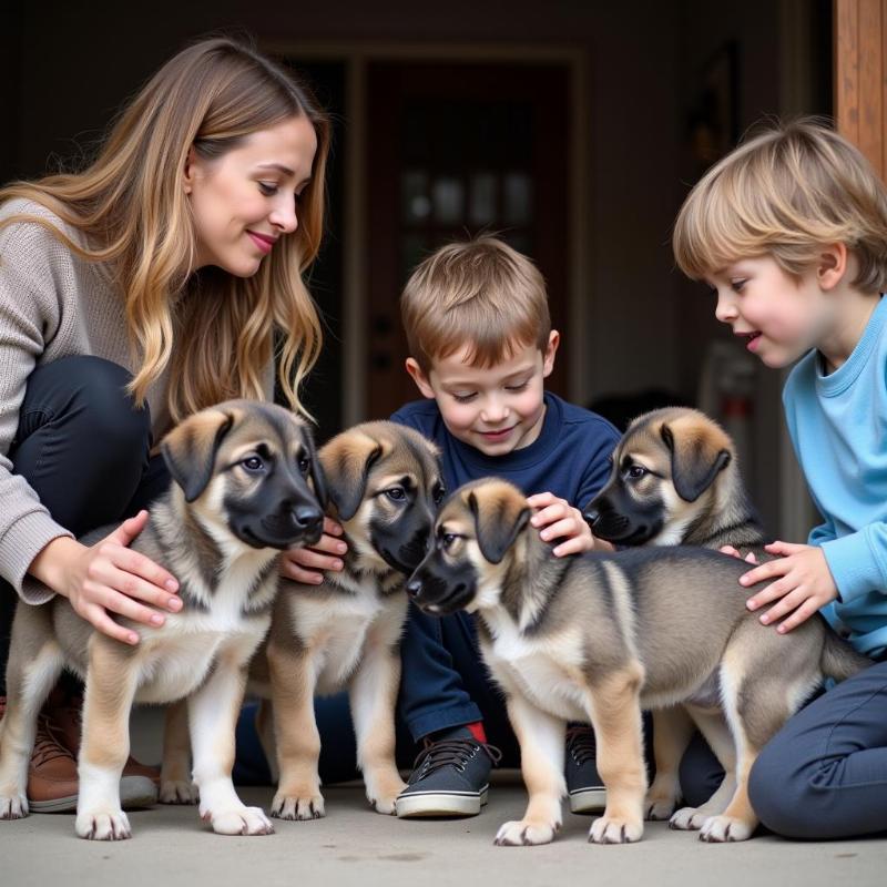 Family Meeting with Norwegian Elkhound Breeder