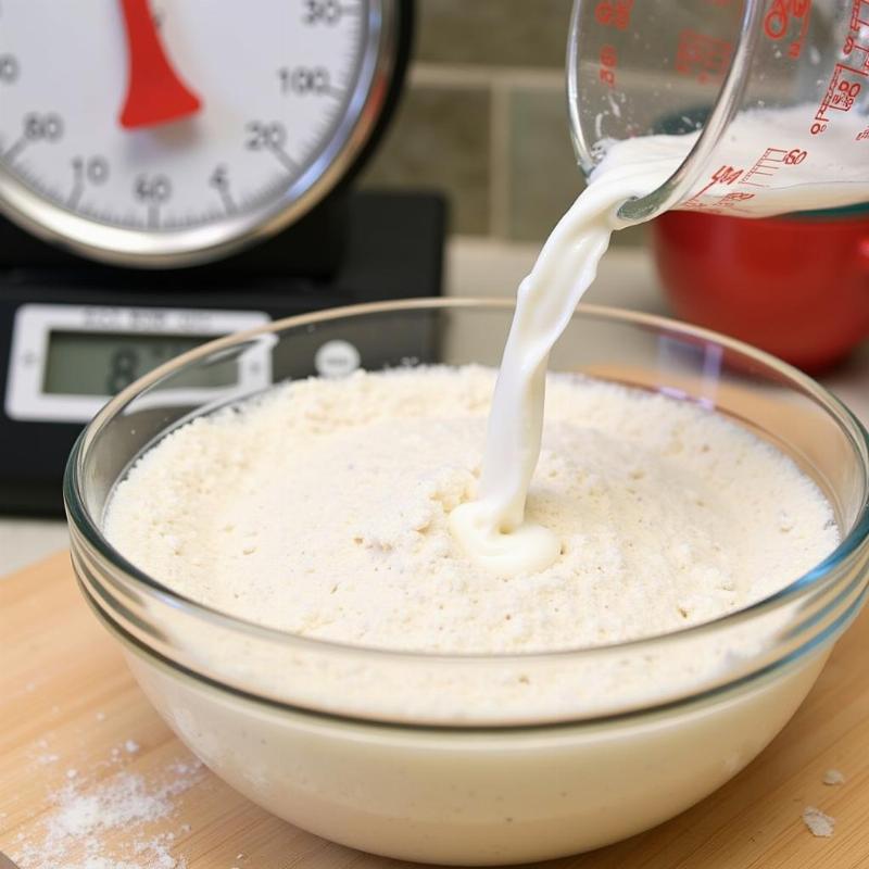 Feeding sourdough starter for hot dog buns